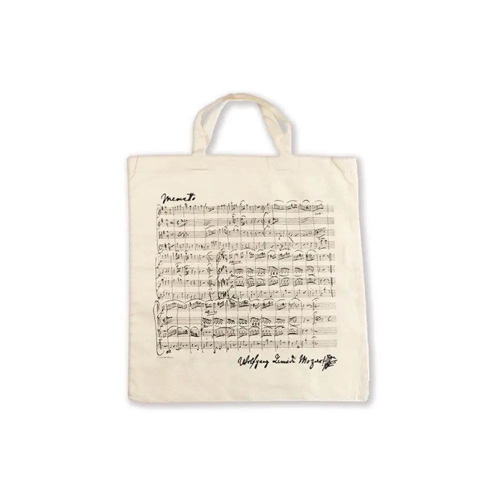 Mozart -Cream Sheet Music Canvas Tote Bag